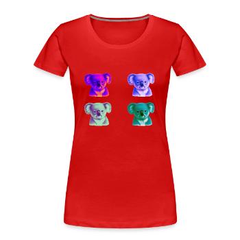 Koala Colorful Gift Idea Koalas Pop Art Pop Art - Women's Premium Organic T-Shirt - red - Front - Mia (176cm)