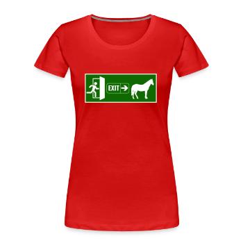 Sortie vers le cheval - T-shirt bio Premium Femme - rouge - Devant - Mia (176cm)