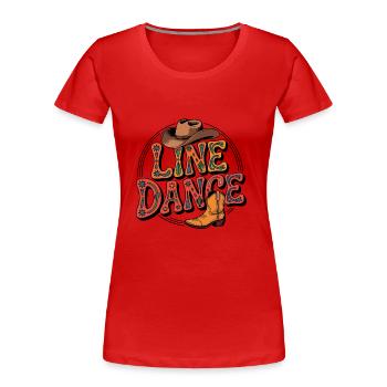 Line Dance mein Hobby - meine Passion - mein Ding - Frauen Premium Bio T-Shirt - Rot - Vorne - Mia (176cm)