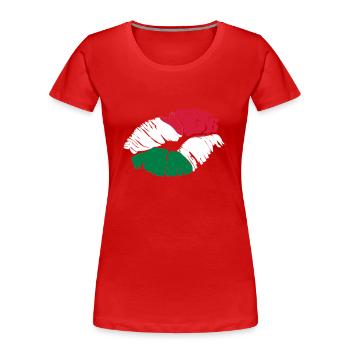 bisou italien - T-shirt bio Premium Femme - rouge - Devant - Mia (176cm)