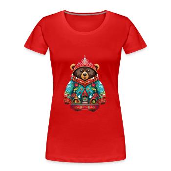 Russische Tradition Weihnachten - Frauen Premium Bio T-Shirt - Rot - Vorne - Mia (176cm)