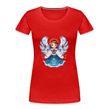 Russische Tradition Weihnachten - Frauen Premium Bio T-Shirt - Rot - Vorne - Mia (176cm)