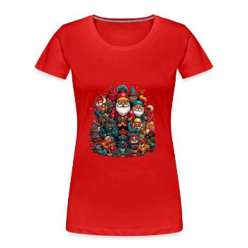 Russische Tradition Weihnachten - Frauen Premium Bio T-Shirt - Rot - Vorne - Mia (176cm)