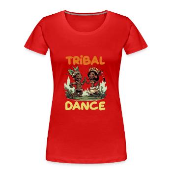 Tribal Dance Kultureller Tanz Stammestanz - Frauen Premium Bio T-Shirt - Rot - Vorne - Mia (176cm)