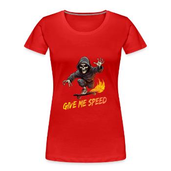 Skate Skater Speed - Frauen Premium Bio T-Shirt - Rot - Vorne - Mia (176cm)
