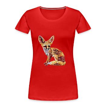 Fennek Wüste Fuchs Geometrischer Fuchs Kunstwerk - Frauen Premium Bio T-Shirt - Rot - Vorne - Mia (176cm)