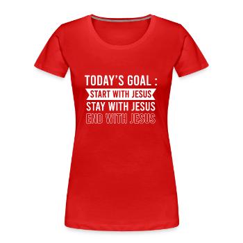 Bibel Bibelvers - Frauen Premium Bio T-Shirt - Rot - Vorne - Mia (176cm)
