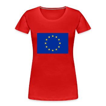 EU Fahne - Frauen Premium Bio T-Shirt - Rot - Vorne - Mia (176cm)