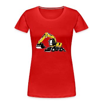 Mobilbagger 2 / excavator / Pelle - T-shirt bio Premium Femme - rouge - Devant - Mia (176cm)