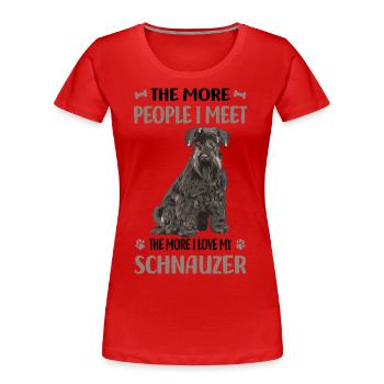 Schnauzer - Frauen Premium Bio T-Shirt - Rot - Vorne - Mia (176cm)