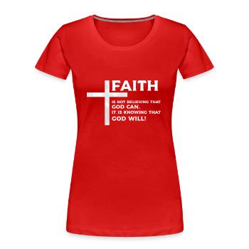 Jesus Christus Bibel Bibelvers Christentum Gott - Frauen Premium Bio T-Shirt - Rot - Vorne - Mia (176cm)