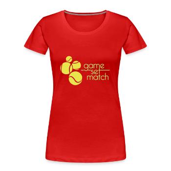 TENNIS - GAME, SET, MATCH - Frauen Premium Bio T-Shirt - Rot - Vorne - Mia (176cm)