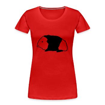 Guinée porc - T-shirt bio Premium Femme - rouge - Devant - Mia (176cm)