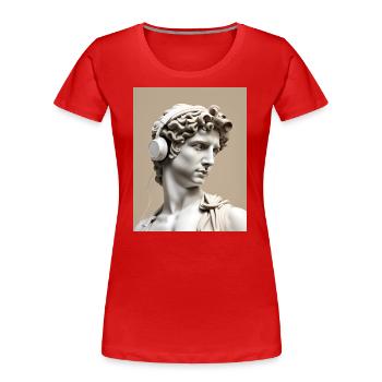 DJ Michelangelo David Art + Music is Life - T-shirt bio Premium Femme - rouge - Devant - Mia (176cm)
