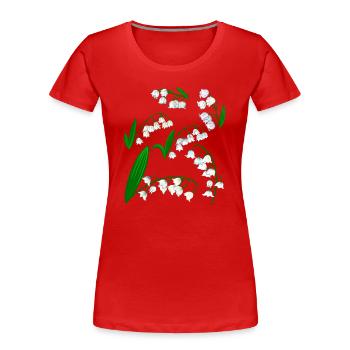 Lys de la vallée - T-shirt bio Premium Femme - rouge - Devant - Mia (176cm)