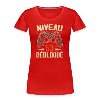 1971 53rd Birthday Gifts, 53 Year Adventure - Women's Premium Organic T-Shirt - red - Front - Mia (176cm)