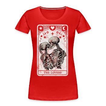 Das Tarot der Liebenden - Frauen Premium Bio T-Shirt - Rot - Vorne - Mia (176cm)