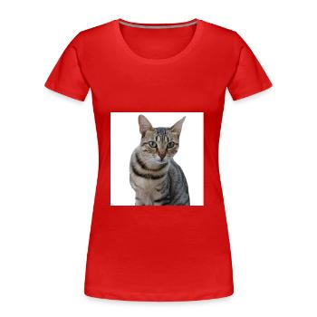Chat chat chaton doux - T-shirt bio Premium Femme - rouge - Devant - Mia (176cm)