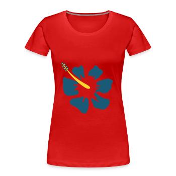 Hibiskus. blaue Hibiskusblüte - Frauen Premium Bio T-Shirt - Rot - Vorne - Mia (176cm)