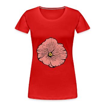Fleur Rose Rose Fleur Fleurs Rose Rose Fleurs - T-shirt bio Premium Femme - rouge - Devant - Mia (176cm)