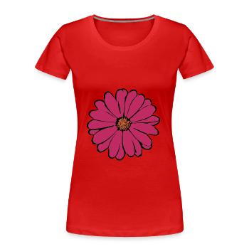 fleur, fleur, rouge, violet - T-shirt bio Premium Femme - rouge - Devant - Mia (176cm)