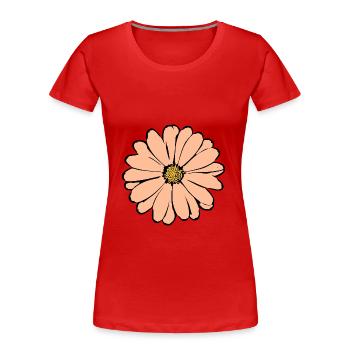 Blume pastell Blume Blumen pastell Blumen - Frauen Premium Bio T-Shirt - Rot - Vorne - Mia (176cm)
