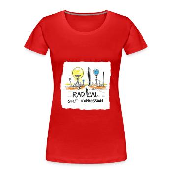Autoportrait radical - T-shirt bio Premium Femme - rouge - Devant - Mia (176cm)