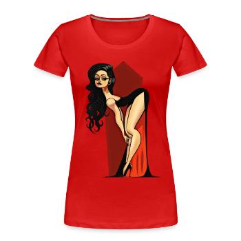 Vampire Pin-up - Frauen Premium Bio T-Shirt - Rot - Vorne - Mia (176cm)