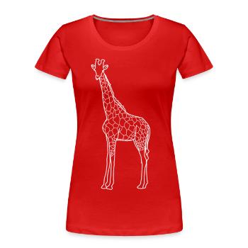 giraffe - Frauen Premium Bio T-Shirt - Rot - Vorne - Mia (176cm)