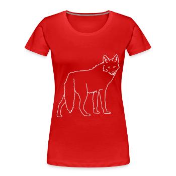 Kojote - Frauen Premium Bio T-Shirt - Rot - Vorne - Mia (176cm)
