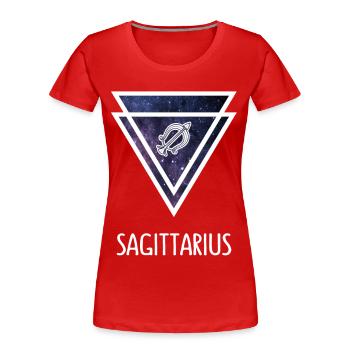 Signe du zodiaque Sagittaire - T-shirt bio Premium Femme - rouge - Devant - Mia (176cm)