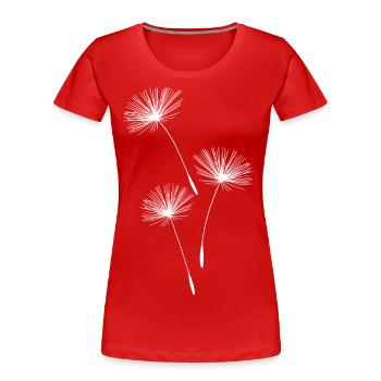 Pusteblume Dandelion Flower Blossoms - Women's Premium Organic T-Shirt - red - Front - Mia (176cm)