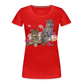Lynx - Women's Premium Organic T-Shirt - red - Front - Mia (176cm)