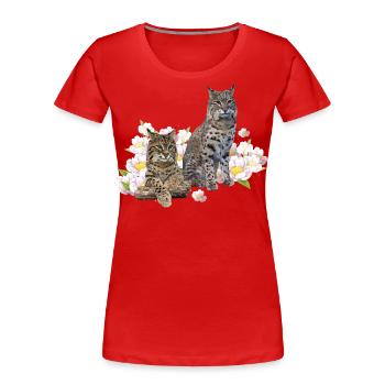 Lynx - Women's Premium Organic T-Shirt - red - Front - Mia (176cm)