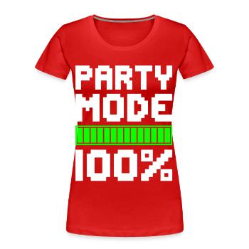 PARTY MODE 100% Celebrating Fun - Women's Premium Organic T-Shirt - red - Front - Mia (176cm)