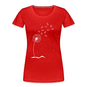 Pusteblume Bicyclettes - (F.m) - T-shirt bio Premium Femme - rouge - Devant - Mia (176cm)