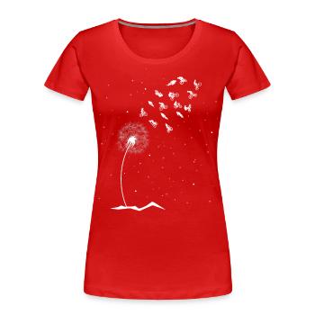 Pusteblume Cyclist - (F.m) - Women's Premium Organic T-Shirt - red - Front - Mia (176cm)