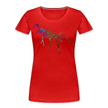 Gitter Ameise Neon Farben - Frauen Premium Bio T-Shirt - Rot - Vorne - Mia (176cm)