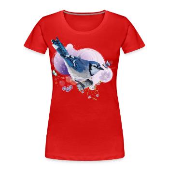 Blaue Chara - Frauen Premium Bio T-Shirt - Rot - Vorne - Mia (176cm)