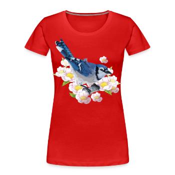 Blaue Chara - Frauen Premium Bio T-Shirt - Rot - Vorne - Mia (176cm)