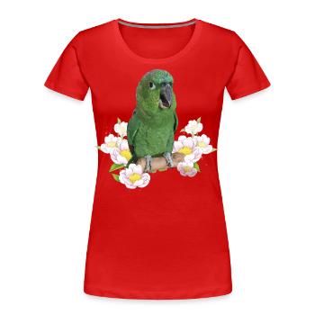 The farinous parrot - Women's Premium Organic T-Shirt - red - Front - Mia (176cm)