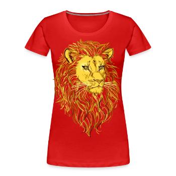Tête de lion - T-shirt bio Premium Femme - rouge - Devant - Mia (176cm)