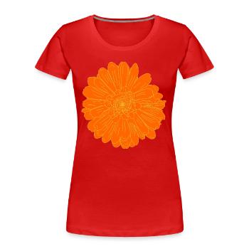 Blüte Orange Classic - Frauen Premium Bio T-Shirt - Rot - Vorne - Mia (176cm)