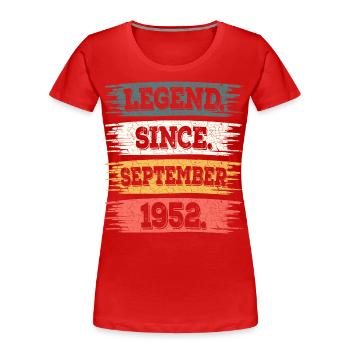 Legend since September 1952 70 years anniversary - Women's Premium Organic T-Shirt - red - Front - Mia (176cm)