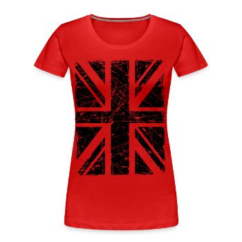 Union Jack - Frauen Premium Bio T-Shirt - Rot - Vorne - Mia (176cm)