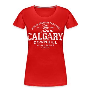 Calgary downhill world series 1957 - T-shirt bio Premium Femme - rouge - Devant - Mia (176cm)