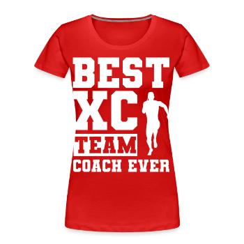 Crosslauf | Cross Country Läufer Berglauf Geschenk - Frauen Premium Bio T-Shirt - Rot - Vorne - Mia (176cm)