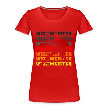Deutschland Basketball Weltmeister 2023 Fan Shirt - Frauen Premium Bio T-Shirt - Rot - Vorne - Mia (176cm)