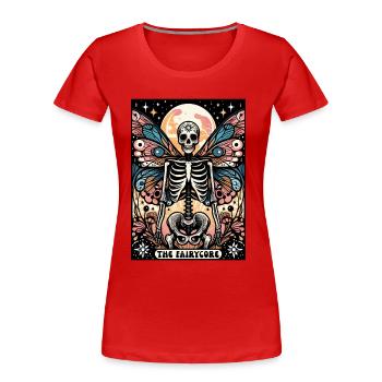 Tarot Fairycore Skeleton Fairy - Women's Premium Organic T-Shirt - red - Front - Mia (176cm)