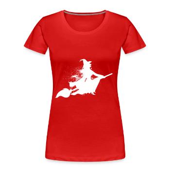 Halloween Fastnacht Hexe Altweiber Geschenk - Frauen Premium Bio T-Shirt - Rot - Vorne - Mia (176cm)